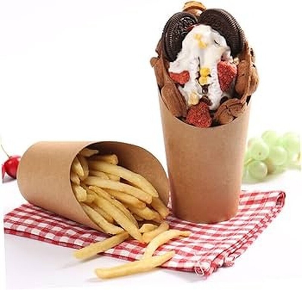 Pochette frites en kraft- LES 50 PIÈCES
