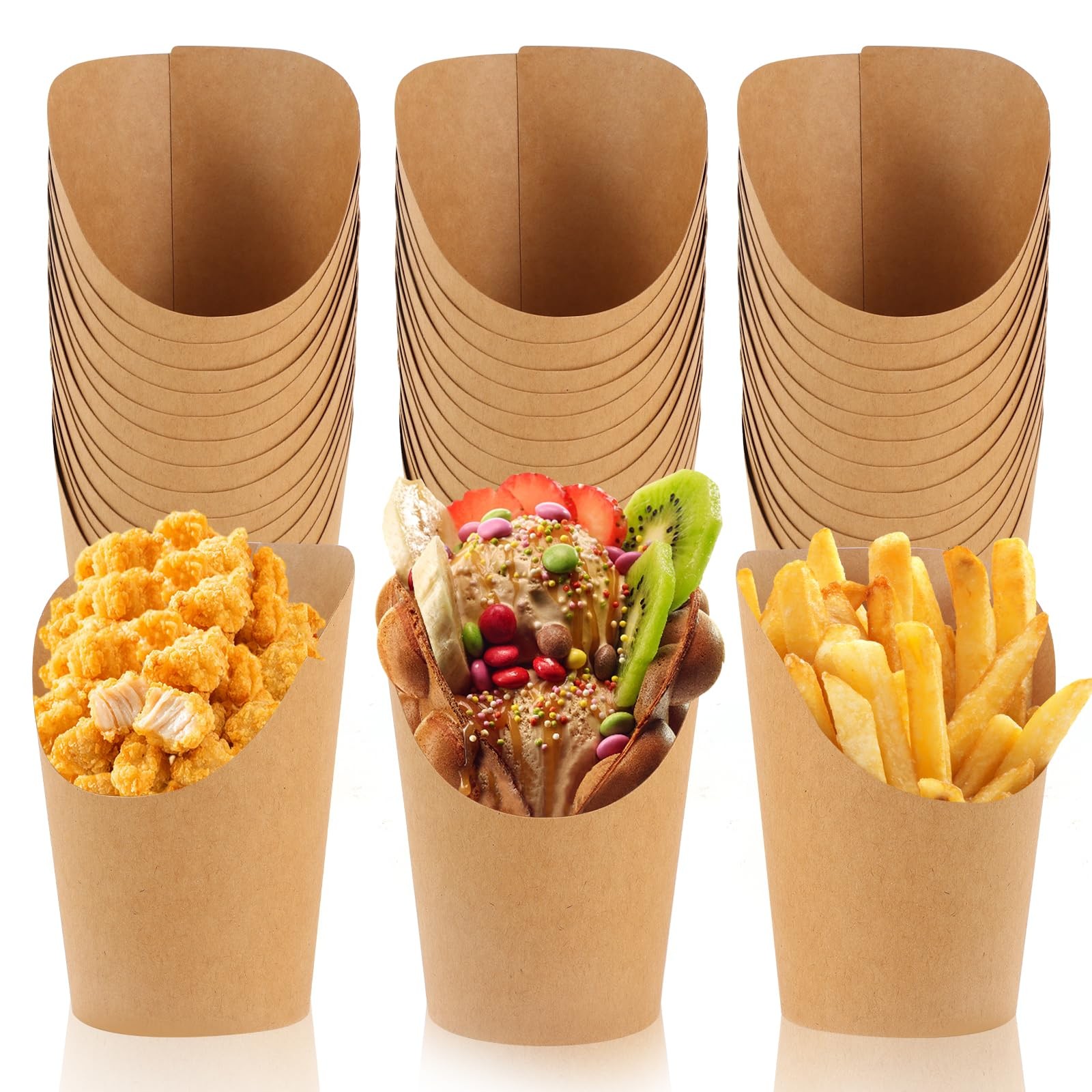Pochette frites en kraft- LES 50 PIÈCES