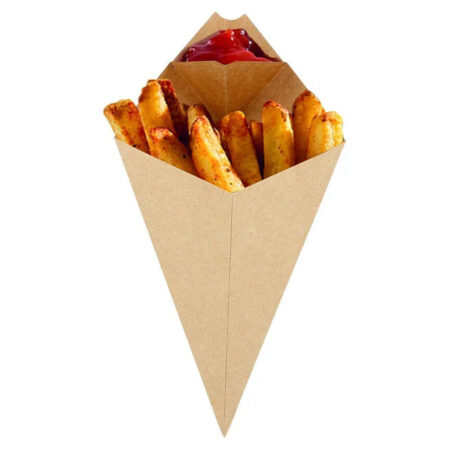 Pochette frites et sauces en kraft- LES 25 PIÈCES