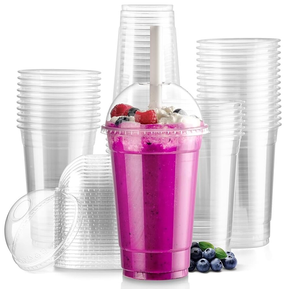 Gobelet et couvercle en PET 12oz/350 ml- LES 50 PIÈCES
