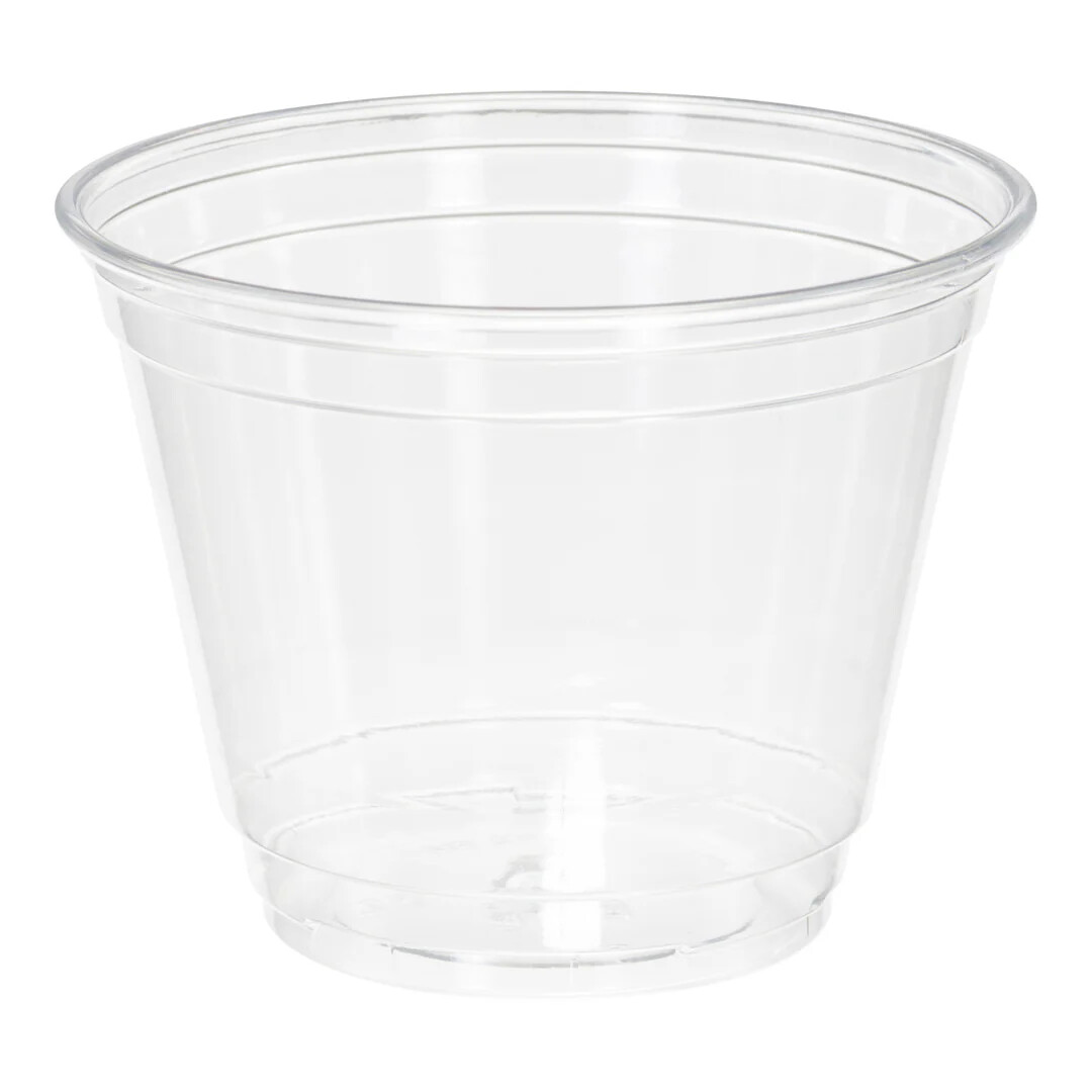 Gobelet en PET avec couvercle sans trou 9oz/255ml- LES 50 PIÈCES