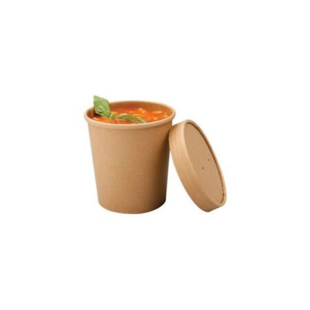 Bol à soupe avec couvercle en kraft 500ml- LES 25 PIÈCES