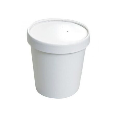 Bol à soupe avec couvercle en carton blanc 500ml- LES 25 PIÈCES