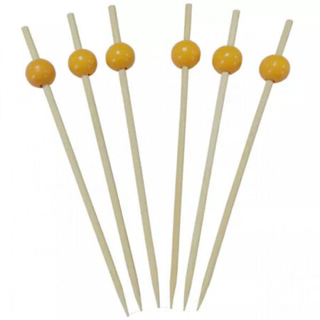 Pique boule jaune 12cm- LES 100 PIÈCES