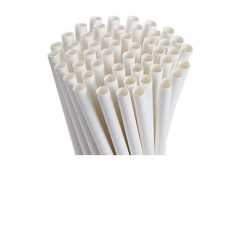 Paille en papier blanc 230mm x 8mm - LES 150 PIÈCES
