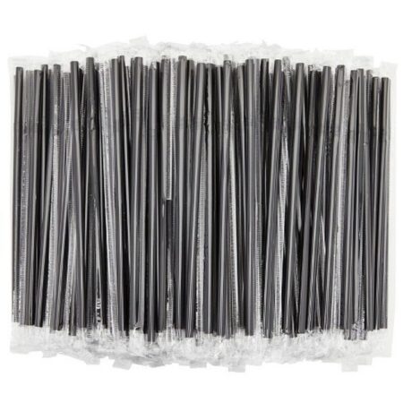 Paille noire enveloppée 220mm x 8mm - LES 500 PIÈCES